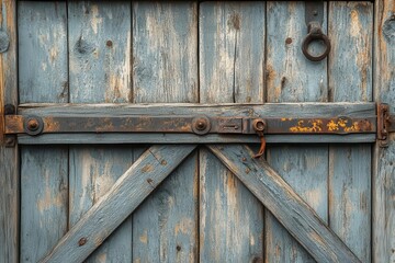 weathered barn door with intricate wood grain patterns rustic charm soft natural lighting highlighting textures muted earthy tones closeup detail shot