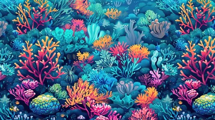 Wall Mural - underwater coral pattern wallpaper