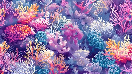 Wall Mural - underwater coral pattern wallpaper