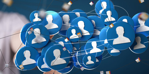 Aufkleber - Social Network, Connecting People, Interconnected