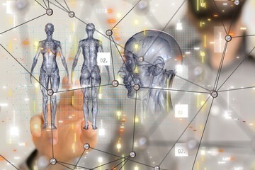 Aufkleber - digital medical futuristic interface 3D rendering