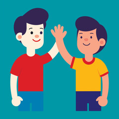 Sticker - cartoon vector illustration of boys