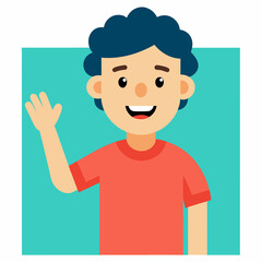 Sticker - cartoon vector illustration of boys