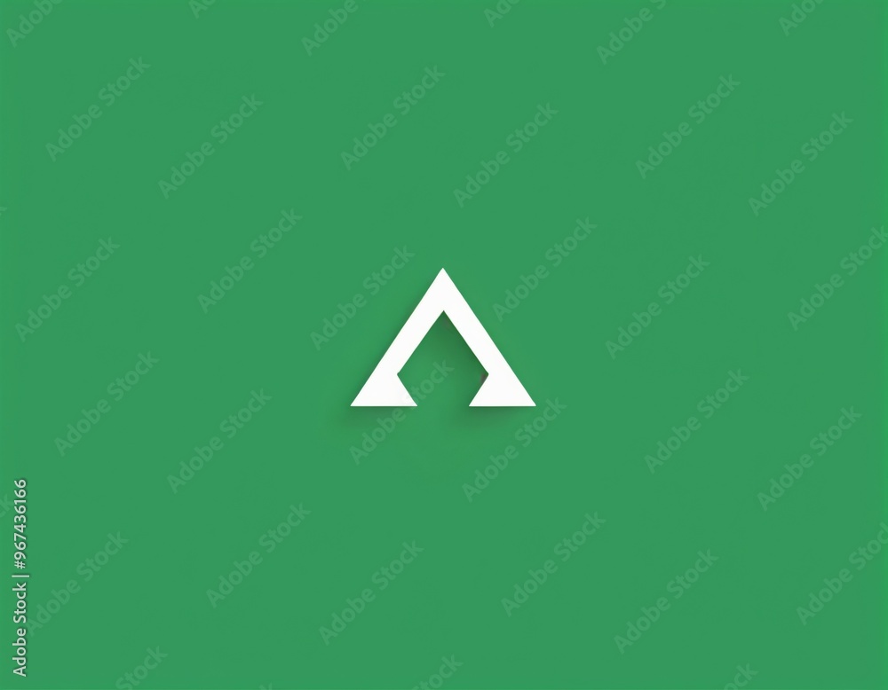 Simple Arrow Up Logo Image. Green Geometric Arrow Shape Line Style ...
