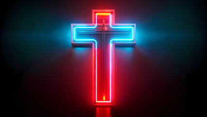 Night cross neon sign