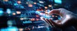 © Miftahul - Data business technology concept. Business global internet connection application technology digital marketing. Financial and banking, digital tech big