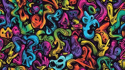 Graffiti pattern wallpaper