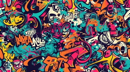 Graffiti pattern wallpaper