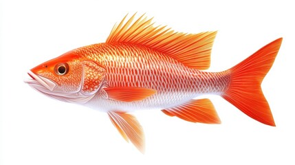 Red snapper clipart, element, 3D illustration, realistic, isolated on white background