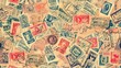 vintage stamp pattern wallpaper