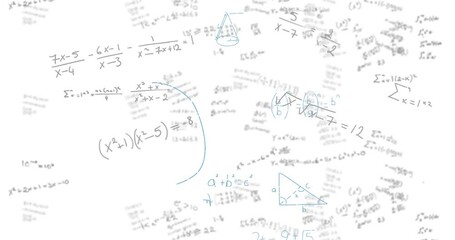 Sticker - Animation of mathematical data processing over white background