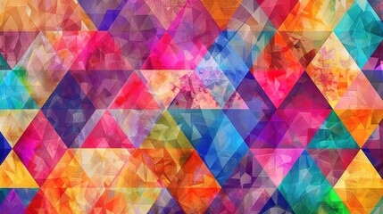 Poster - Colourful triangle wallpaper