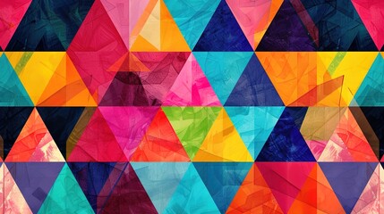 Canvas Print - Colourful triangle wallpaper