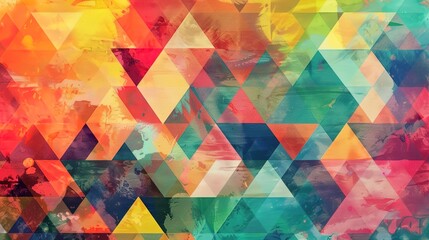 Canvas Print - Colourful triangle wallpaper