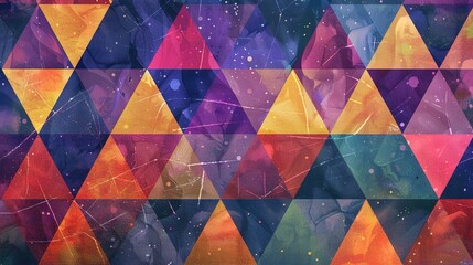 Canvas Print - Colourful triangle wallpaper