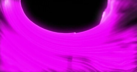 Poster - Animation of glowing light trails moving over black background