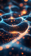 Fototapete - Abstract digital network with glowing nodes