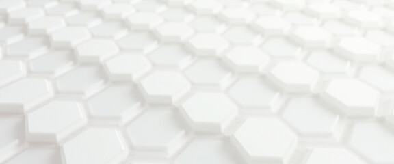 Poster - Abstract White Hexagon Pattern Background