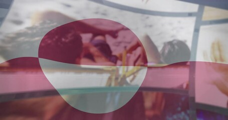 Poster - Animation of flag of greenland over different videos