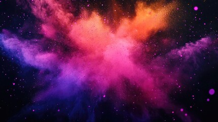 Poster - Colored powder explosion. Abstract closeup dust on backdrop. Colorful explode. Paint holi