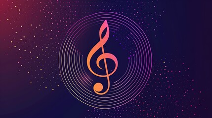 Wall Mural - Abstract Music Note Background