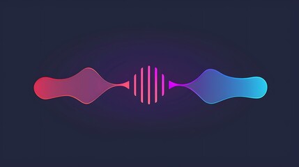 Wall Mural - Abstract Sound Wave Illustration with Gradient Colors