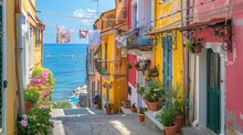 Colorful Coastal Village Free Stock Photo - Public Domain Pictures