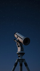 Wall Mural - telescope pointed at a starry night sky