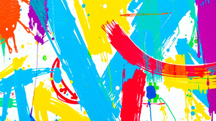 Poster - Abstract Colorful Paint Splashes and Strokes