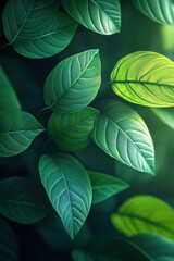 Wall Mural - featuring green leaves as a metaphor for the flourishing growth of environmentally friendly investments