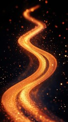 Poster - Glowing trail of golden sparkles on a dark background