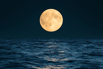 Glowing moonlight reflecting on calm ocean waves, tranquil and serene, night glowtime, peaceful and meditative