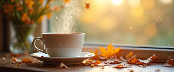 Wall Mural - Warm Autumn Morning Coffee