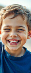 Sticker - Portrait of a Smiling Boy