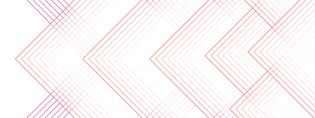 Poster - Modern abstract red background with glowing geometric connection lines. Red and white futuristic architecture blueprint concept. Modern shiny colorful rounded square lines pattern
