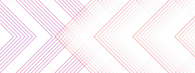 Poster - Modern abstract red background with glowing geometric connection lines. Red and white futuristic architecture blueprint concept. Modern shiny colorful rounded square lines pattern