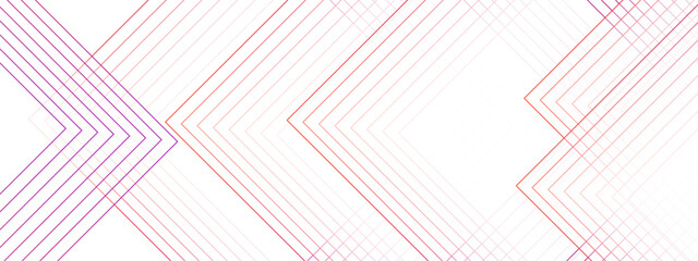 Poster - Modern abstract red background with glowing geometric connection lines. Red and white futuristic architecture blueprint concept. Modern shiny colorful rounded square lines pattern