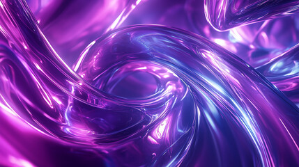 Wall Mural - Dynamic Liquid Swirls In Neon Pink And Purple Flowing Motion