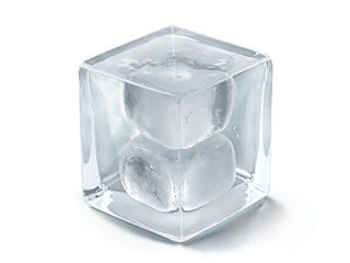 Aufkleber - Ice_cube_isolated_on_white_background,_clipping_path,_full_depth_of_field