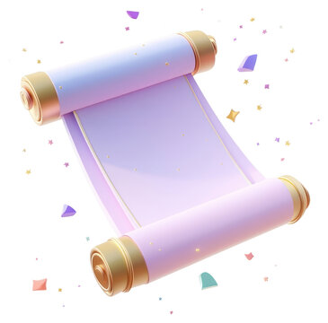 PNG Scroll pastel dreamy colors.