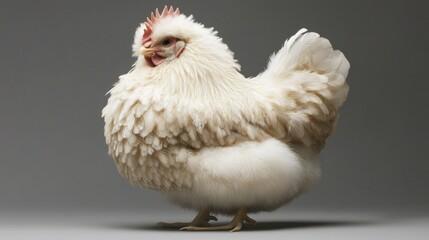 White Silkie Chicken Portrait