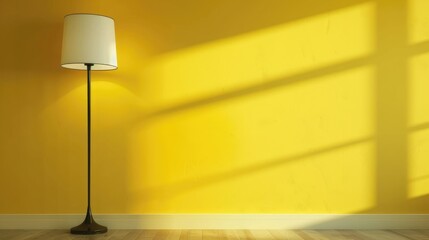 Wall Mural - Contemporary lamp with yellow wall in modern interior