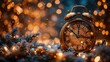 © Rafael - A clock striking midnight, signaling the arrival of 2025, surrounded by sparkling decorations. Capture the magical moment of the New Year