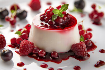 Panna cotta with berry compote