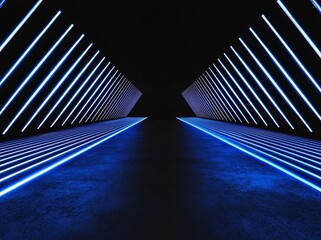 Fototapete - Dark podium with reflections and light