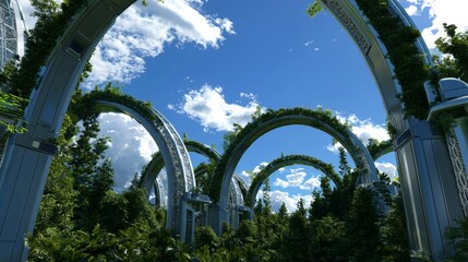 Fototapete - Illustration of a futuristic 