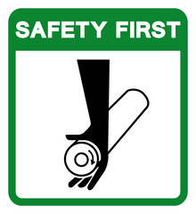 Wall Mural - Safety First Pinch Point Symbol Sign, Vector Illustration, Isolate On White Background Label .EPS10