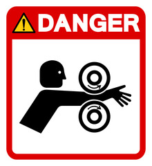 Wall Mural - Danger Arm Entangle Rollers Right Symbol Sign, Vector Illustration, Isolate On White Background Label .EPS10