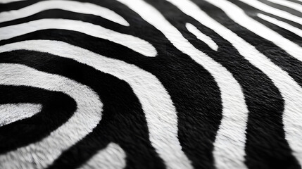 Wall Mural - Detailed Background of Zebra Skin Pattern with Bold Stripes