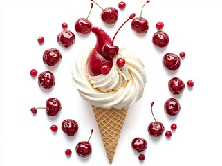 Aufkleber - Vase filled with vanilla ice cream and surrounded with whipped cream